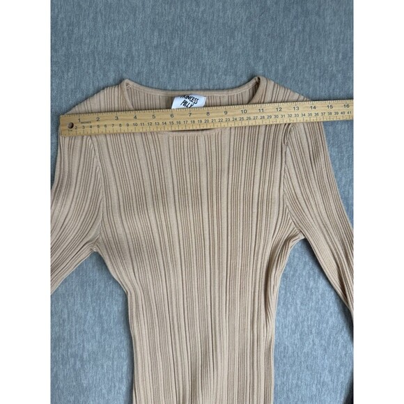New Princess Polly SZ  S Nude Body Con Dress Ribbed long sleeve - Picture 6 of 6